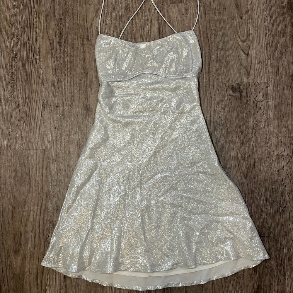 Princess Polly silver mini dress